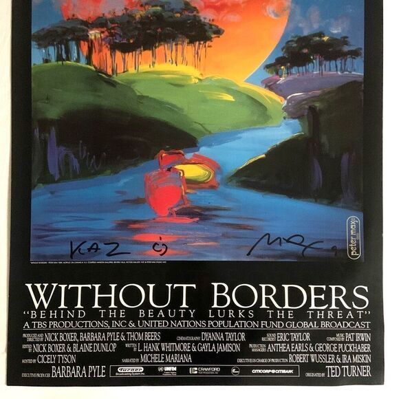 PETER MAX Signed “Without Borders” Poster (36” x 24”) - Picture 2 of 10